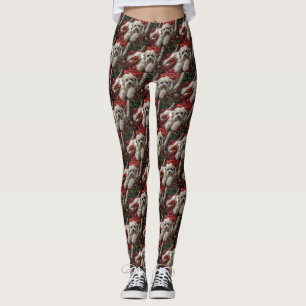 Havanese Hond Kerst Festiviteit Leggings