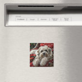 Havanese Hond Kerst Festiviteit Magneet (Insitu (Vaatwasser))