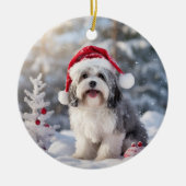 Havanese Hond Kerst Keepsake Keramisch Ornament (Voorkant)
