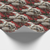 Havanese Hond Kerstfeest Cadeaupapier (Hoek)