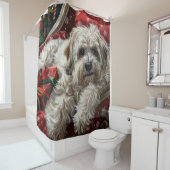Havanese Hond Kerstfeest Douchegordijn (In situ)