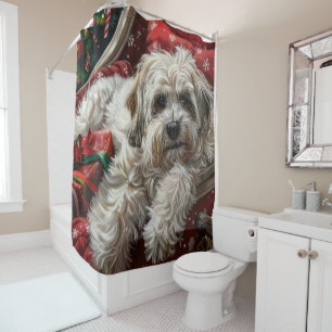 Havanese Hond Kerstfeest Douchegordijn