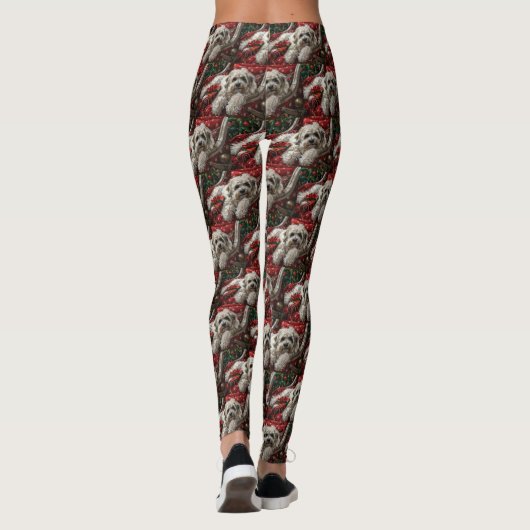 Havanese Hond Kerstfeest Leggings (Achterkant)