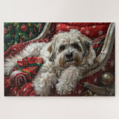 Havanese Hond Kerstfeest Legpuzzel (Horizontaal)