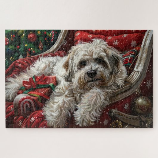 Havanese Hond Kerstfeest Legpuzzel (Horizontaal)