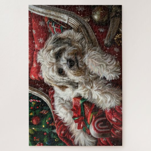 Havanese Hond Kerstfeest Legpuzzel (Verticaal)