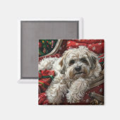 Havanese Hond Kerstfeest Magneet (Voorkant / Achterkant)