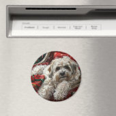 Havanese Hond Kerstfeest Magneet (Insitu (Vaatwasser))
