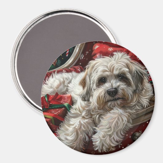 Havanese Hond Kerstfeest Magneet (Voorkant / Achterkant)