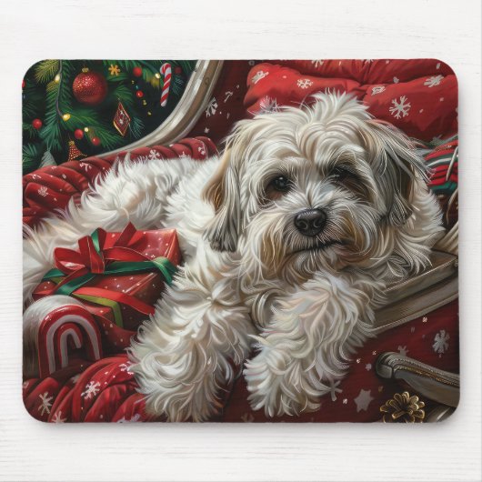 Havanese Hond Kerstfeest Muismat (Voorkant)
