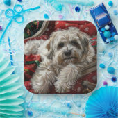 Havanese Hond Kerstfeest Papieren Bordje (Feest)