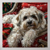 Havanese Hond Kerstfeest Poster (Voorkant)