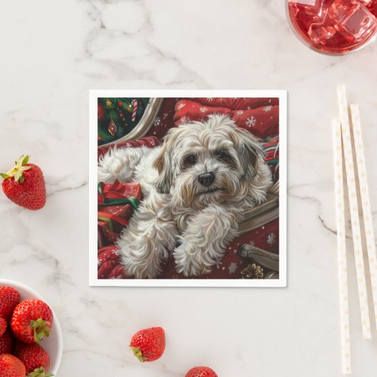 Havanese Hond Kerstfeest Servet (Insitu)