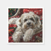 Havanese Hond Kerstfeest Servet (Voorkant)
