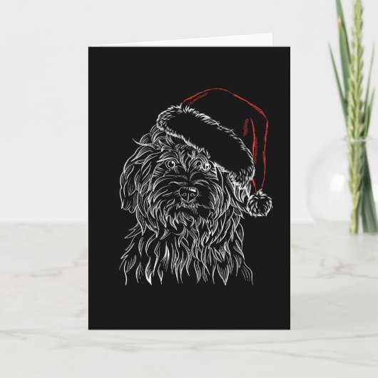 Havanese hond kerstman hoed kaart (Voorkant)