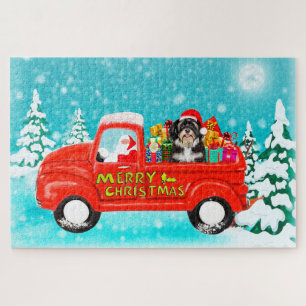 Havanese Hond Kerstman Santa Bezorgtruck Legpuzzel