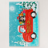 Havanese Hond Kerstman Santa Bezorgtruck Legpuzzel (Verticaal)