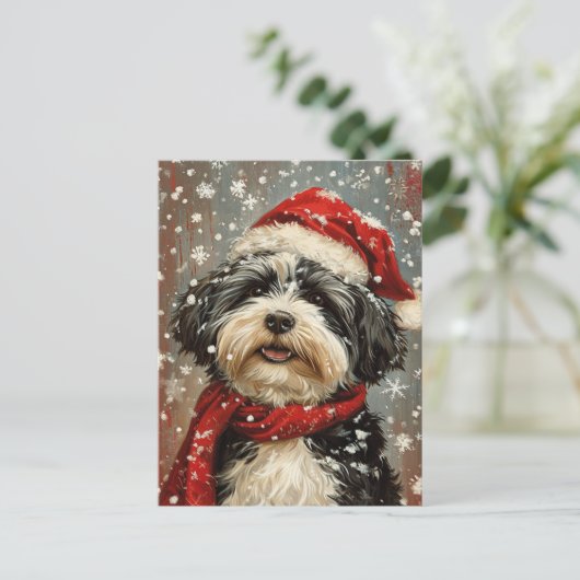 Havanese hond Kerstmis Briefkaart (Staand voorkant)