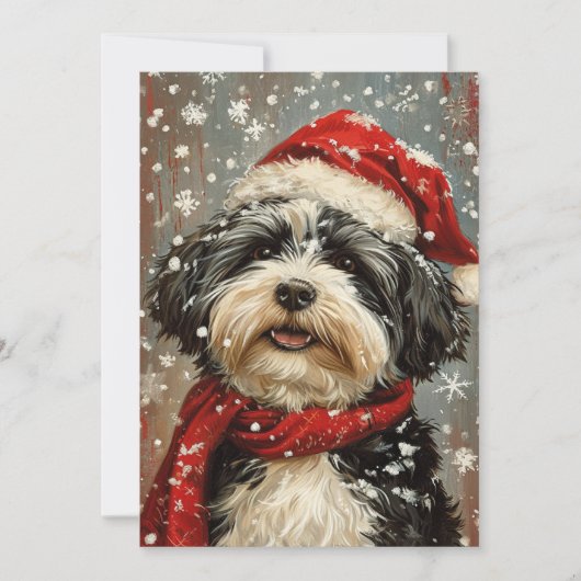 Havanese hond Kerstmis Feestdagenkaart (Voorkant)