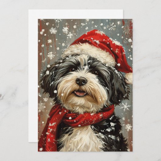Havanese hond Kerstmis Feestdagenkaart (Voorkant / Achterkant)