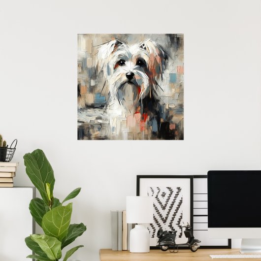 Havanese Hond Kunst Poster (Thuiskantoor)