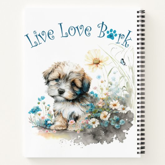 Havanese Hond Mam Bloemen Notitieboek (Achterkant)