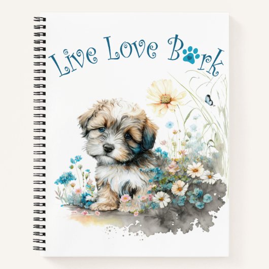 Havanese Hond Mam Bloemen Notitieboek (Voorkant)