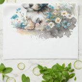 Havanese Hond Mam Bloemen Theedoek (Gevouwen)