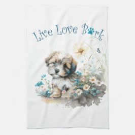Havanese Hond Mam Bloemen Theedoek