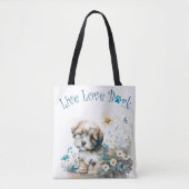 Havanese Hond Mam Bloemen Tote Bag (Voorkant)