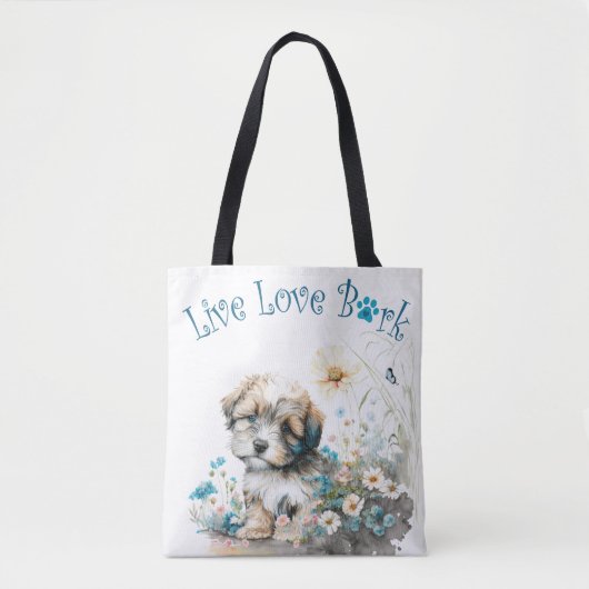 Havanese Hond Mam Bloemen Tote Bag (Voorkant)