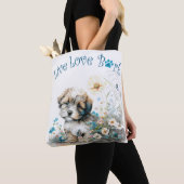 Havanese Hond Mam Bloemen Tote Bag (Dichtbij)