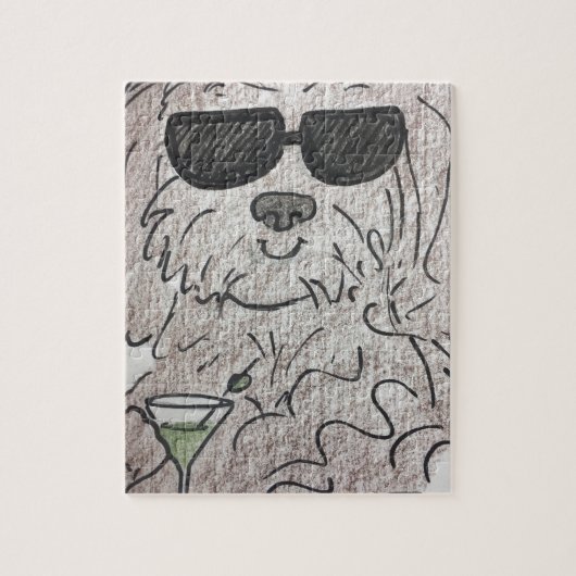Havanese hond martini legpuzzel (Verticaal)