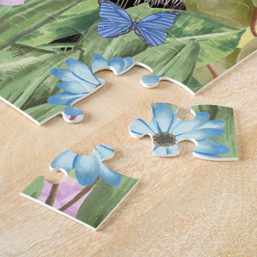 Havanese hond met Flowers Spring Legpuzzel (Zijkant)