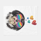 Havanese hond met harten Valentijnsdag Fleece Deken (Voorkant (Horizontaal))