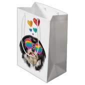 Havanese hond met harten Valentijnsdag Medium Cadeauzakje (Achterkant Gekanteld)