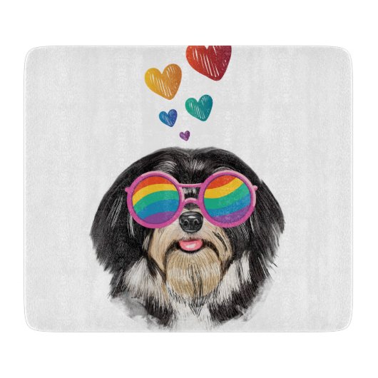 Havanese hond met harten Valentijnsdag Snijplank (Voorkant)