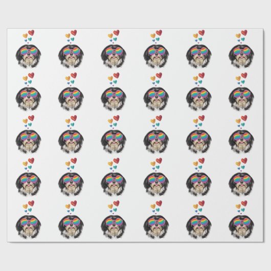 Havanese hond met harten Valentijnsdag Throw Pil Cadeaupapier (Vlak)