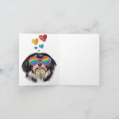 Havanese Hond met Hartjes Valentijnsdag Kaart (Binnen)