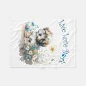 Havanese Hond Moeder Bloem Fleece Deken (Voorkant (Horizontaal))