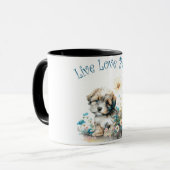 Havanese Hond Moeder Bloemstuk Mok (Voorkant links)