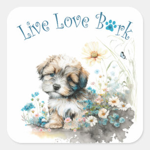 Havanese Hond Moeder Bloemstuk Vierkante Sticker