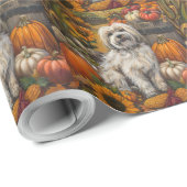 Havanese Hond Oogst Dankdag Cadeaupapier (Rol Hoek)