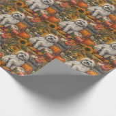 Havanese Hond Oogst Dankdag Cadeaupapier (Hoek)