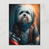 Havanese hond op digitaal fietsenschilderij briefkaart (Voorkant)
