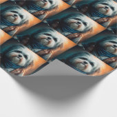 Havanese hond op digitaal fietsenschilderij cadeaupapier (Hoek)