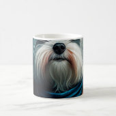 Havanese hond op digitaal fietsenschilderij koffiemok (Center)