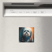 Havanese hond op digitaal fietsenschilderij magneet (Insitu (Vaatwasser))