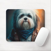 Havanese hond op digitaal fietsenschilderij muismat (Met muis)