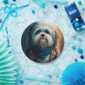 Havanese hond op digitaal fietsenschilderij papieren bordje (Feest)